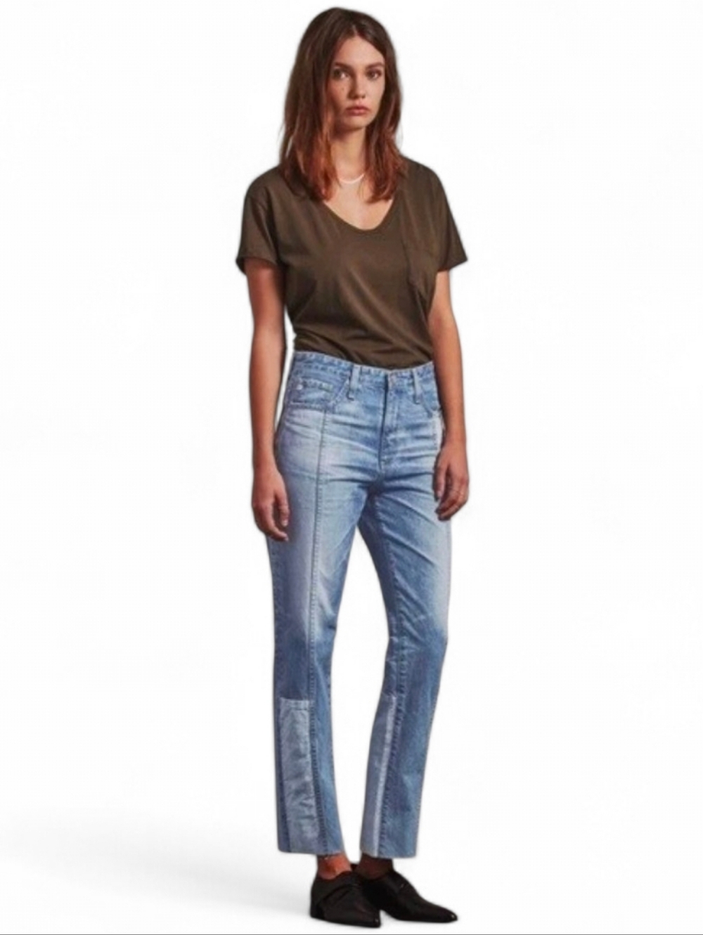 AG ADRIANO GOLDSCHMIED X REVOLVE The Phoebe Patchwork Straight Jeans - Size 26